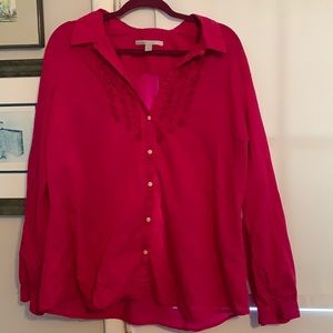 Pink Old Navy long sleeve shirt with drill detail